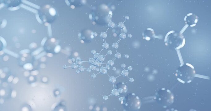 Cyclobenzaprine rotating 3D model of cns depressant, seamless looped video
