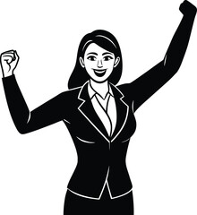 Empowered businesswoman celebration