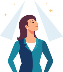 Empowered woman under spotlight