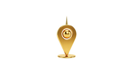 Gold Location Pin Icon on Stand
