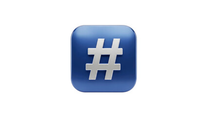3D hashtag icon