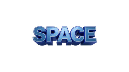 SPACE in blue 3D letters