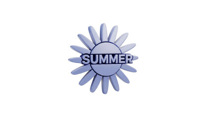 Summer daisy emblem 3D render
