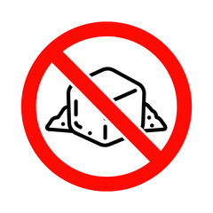 No sugar sign inside a red circle.