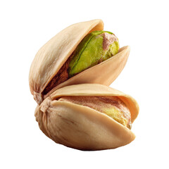 Fresh Pistachio Close-Up on Brown Background