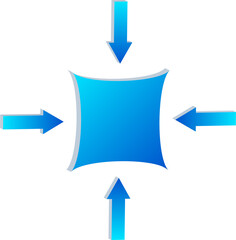 Blue Focus Direction Arrows Pointing to Center