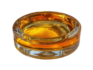 Golden Glass Ashtray in Sunlight