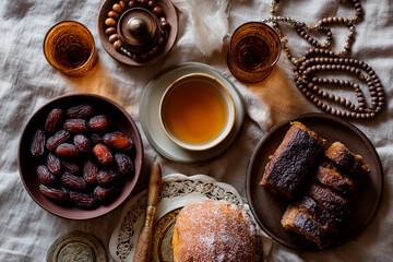 Ramadan Iftar Table Flat Lay
