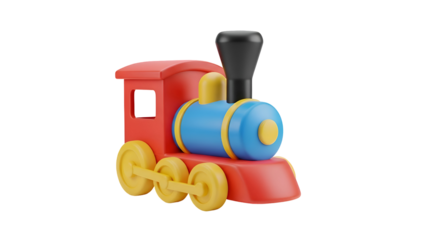 Colorful toy train ready for play