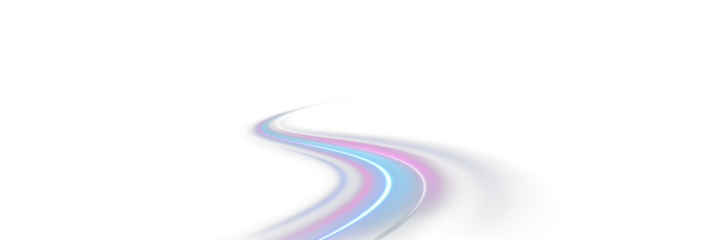 Neon stripes in the form of drill, turns and swirl. Illustration of high speed concept. Image of speed motion on the road. Abstract background png in blue and purple neon glow colors