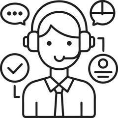 Finance line icons set. Money payments elements outline icons collection.