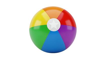 Obraz premium Colorful beach ball with star design