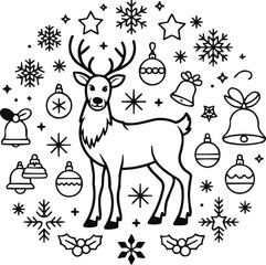 Fototapeta premium Cute Penguin Winter Wonderland Coloring Page Scarves and Hats