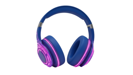 Stylish blue and purple headphones