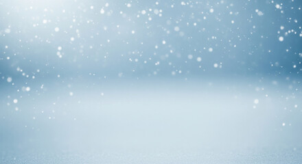 Fototapeta premium Minimalist Winter Holiday Abstract Background with Cool Blue Gradient and Light Particles