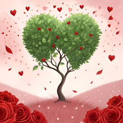 Love Heart Tree Pixel Art