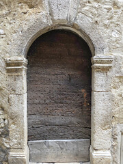 Old door detail in saint paul de vence Medieval village in provence france