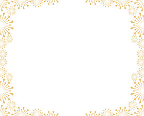 Obraz premium Happy New Year Decoration Hanging Glittering gold stars hanging border frame decoration isolated on transparent background For new year holiday design party decoration 