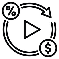 Entertainment Tax Icon Line Vector Illustration