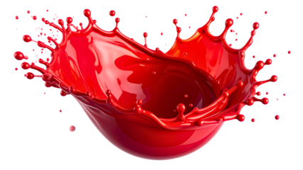 Red berry Jam splash with little bubbles fruit syrup isolated on transparent background, Fruity strawberry sauce, liquid fluid element flowing, red juice swirl.