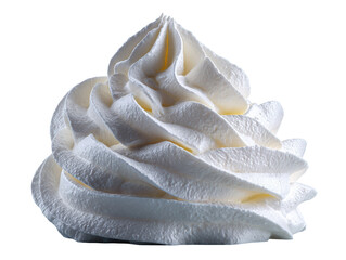 Swirl of Whipped Cream Isolated on Grey Background