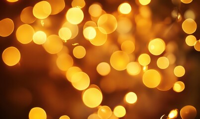 Obraz premium Luxurious golden bokeh lights softly glowing against a blurred background, warm festive atmosphere perfect for holiday or celebration themes