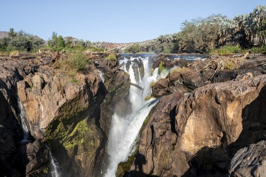 Epupa Falls waterfall on the Kunene River, Kunene, Namibia