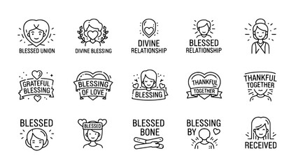 Blessings illustrations express appreciation within different relationships vector design or Relationship symbols represent thankfulness with heartwarming illustrations vector art