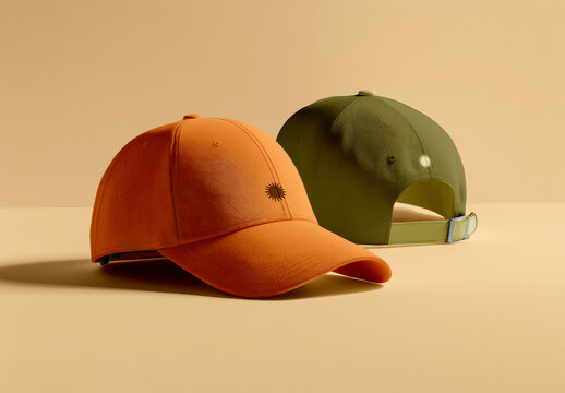 Baseball Cap Mockup Front and Back View