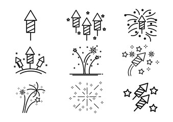 Firework Vector Grup Icon. Suitable For New Year Celebration Design