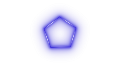 Futuristic Neon Purple Pentagon with Glowing Light Highlights