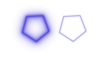 Dual Minimalist Neon Pentagons with Glowing and Outline Effects