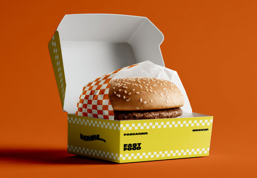 Fast Food Burger Box Mockup
