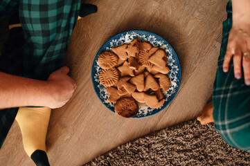 Finished gingerbread cookies on a plate