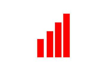 Red Minimalist Bar Chart for Business Growth