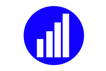 Blue Circle Business Growth Bar Chart Icon