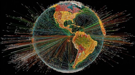 Global network radiating from Earth
