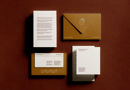 Stationery Mockup Set With Envelope And Paper