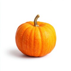 Obraz premium Vibrant Orange Pumpkin with Textured Skin on White Background for Artistic and Seasonal Uses