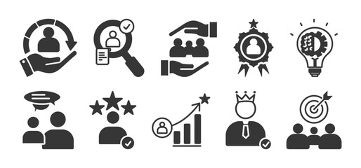 consulting glyph icon set collection	
