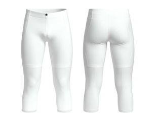 White athletic capri pants from front and back