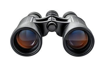 A close-up view of a high-quality pair of binoculars detailed optics and textured body. perfect for outdoor enthusiasts and nature lovers observing wildlife in various settings