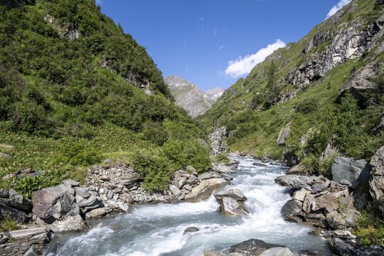 Umbal Falls, waterfall, River Isel in Umbaltal, Hohe Tauern National Park, East Tyrol, Tyrol, Austria