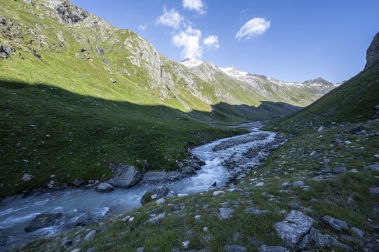 River Isel in the Umbaltal valley, Hohe Tauern National Park, East Tyrol, Tyrol, Austria