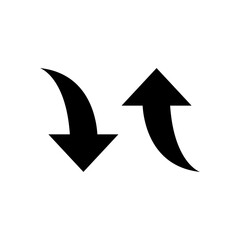 Up Down Curve Arrow Icon &ndash; Directional Flow Trend Symbol
