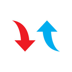 Up Down Curve Arrow Icon &ndash; Directional Flow Trend Symbol