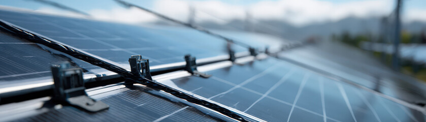 Harnessing solar energy captivating solar panel installation renewable energy site clear skies modern technology perspective