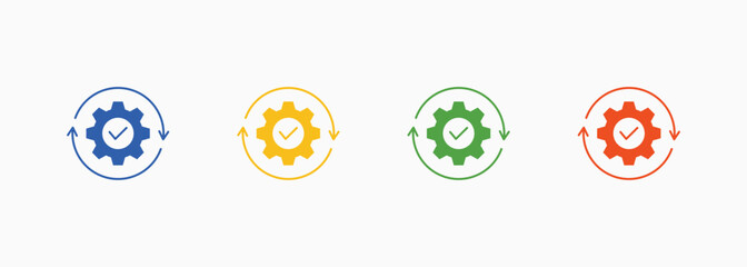 Execution Icon Set Color Multiple Style Collection Element For Design