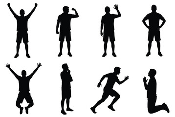 Celebratory silhouettes isolated on white background, Vector, illustration