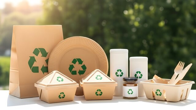 Eco friendly disposable tableware and packaging products made from sustainable materials